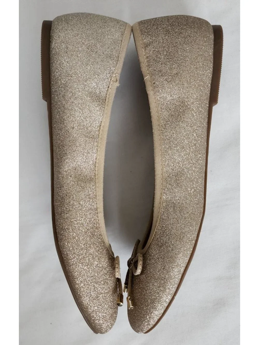 Xappeal Women's Gold TINE Classic Round Toe Bow Ballet Flat Shoes Size 10M